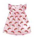 Pink Rainbow Milk Silk Flutter Dress