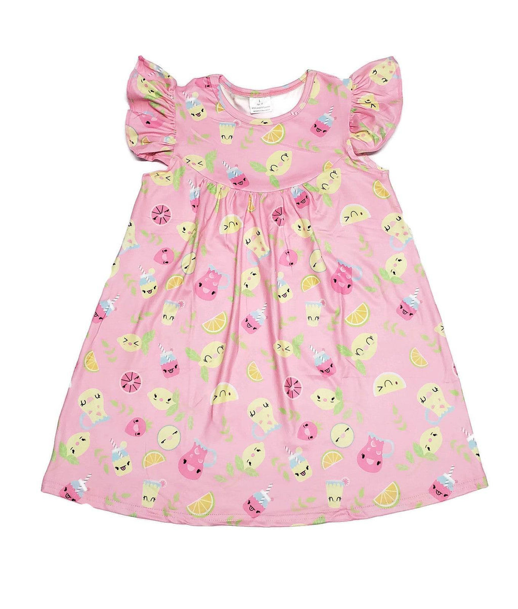 Lemonade Milk Silk Flutter Dress