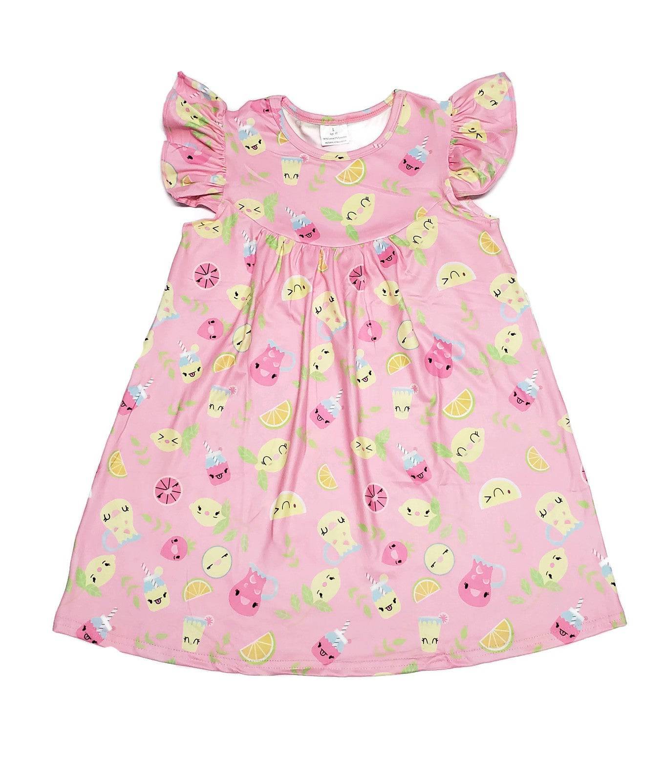 Lemonade Milk Silk Flutter Dress