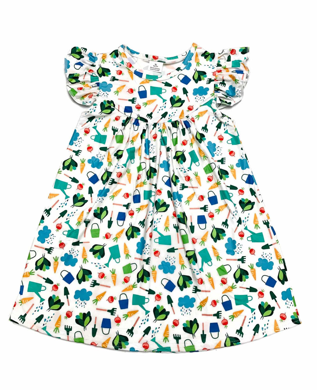 Garden Flutter Milk Silk Dress