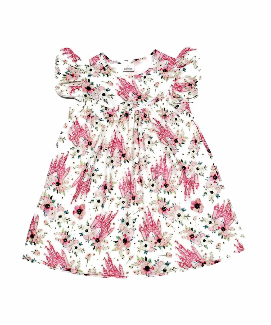 Enchanted Castle Milk Silk Flutter Dress