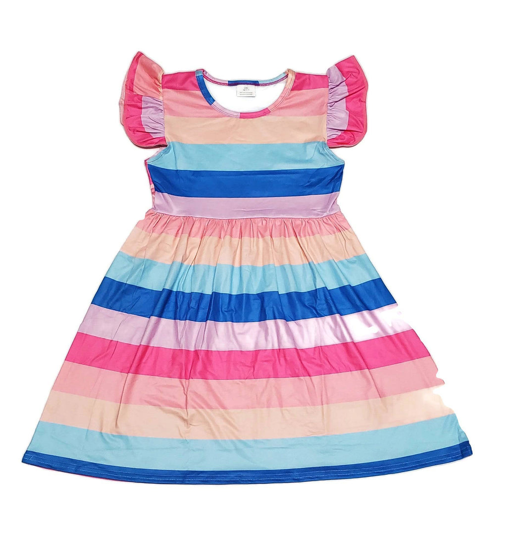 Pretty Pastel Milk Silk Flutter Dress