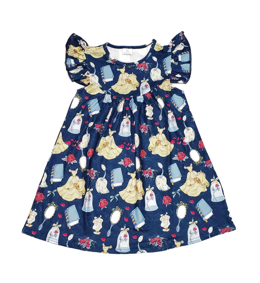 Mademoiselle Milk Silk Flutter Dress