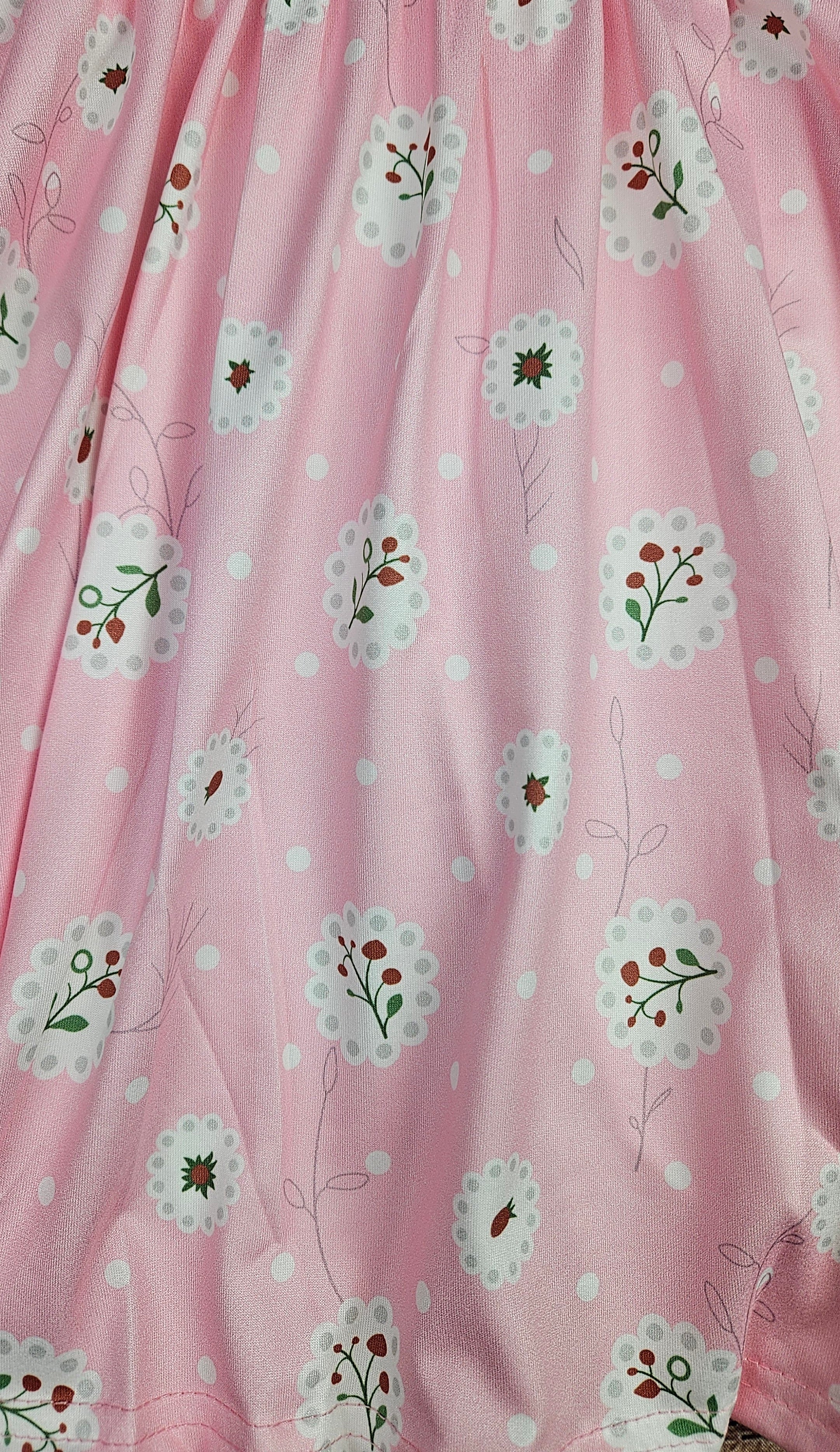 Pink Floral Milk Silk Twirl Dress