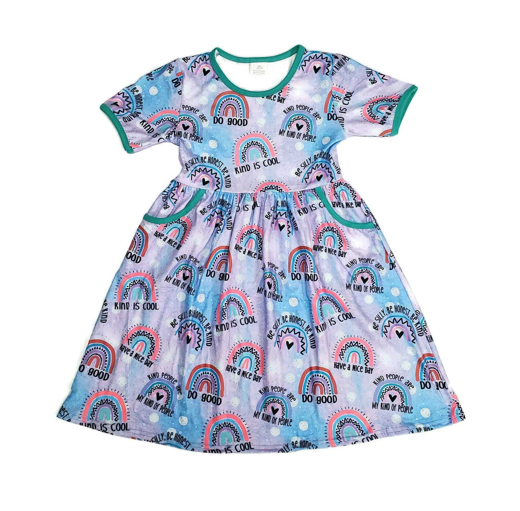 Be Cool, Be Kind Short Sleeve Pocket Milk Silk Dress