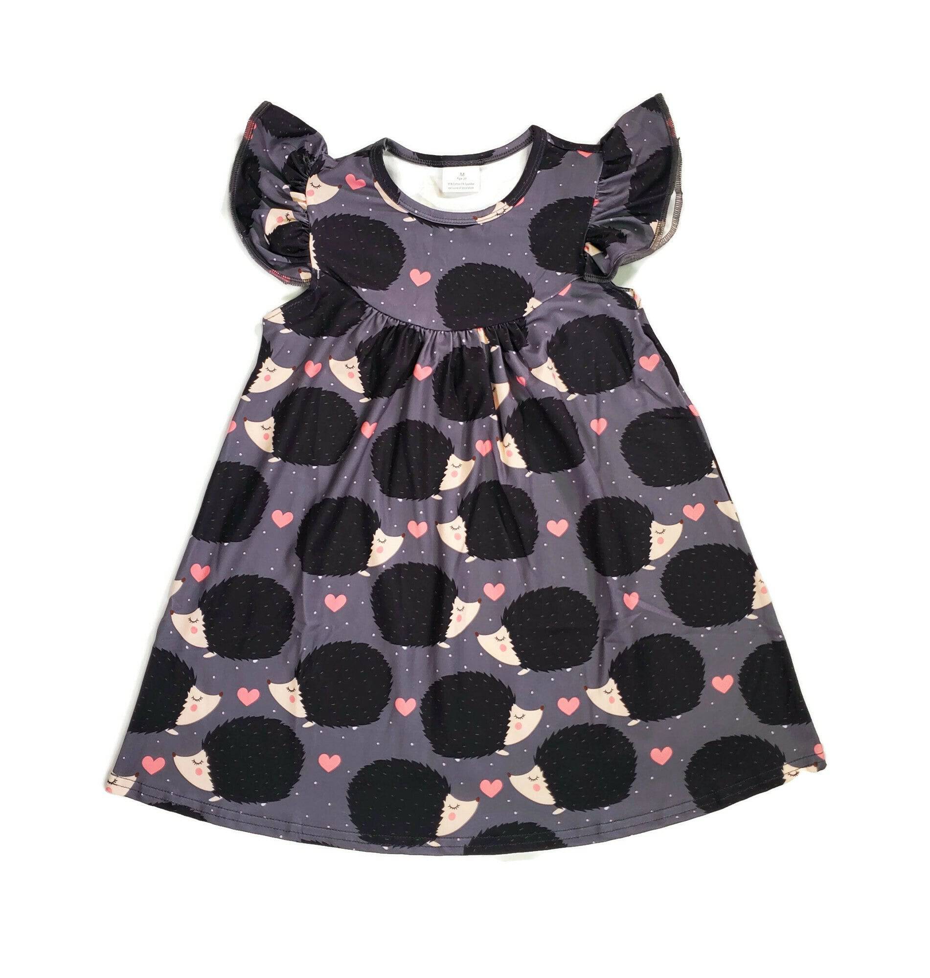 Hedgehog Milk Silk Flutter Dress