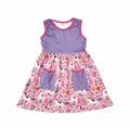 Unicorn Front Pocket Milk Silk Tank Dress