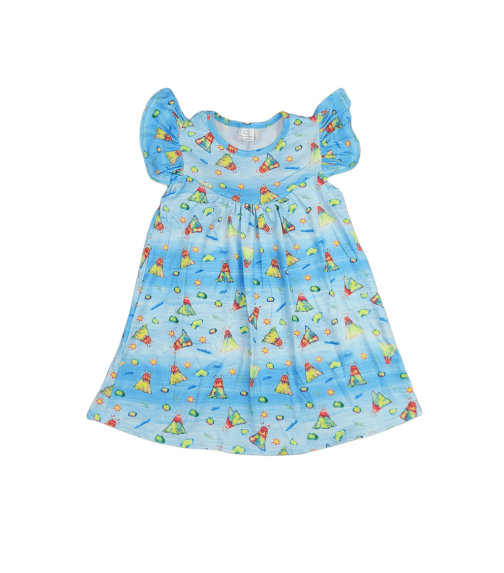 Volcano Milk Silk Flutter Dress