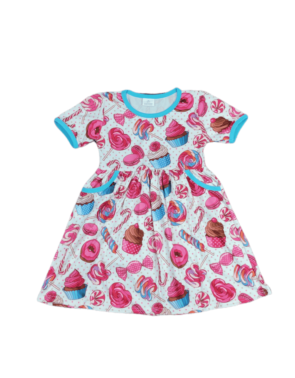 Candy Short Sleeve Pocket Milk Silk Dress