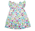 Spring Time Puppies Flutter Milk Silk Dress
