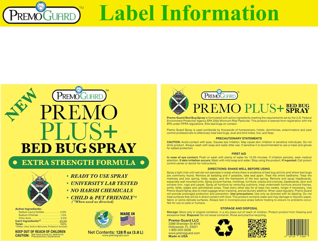 Bed Bug Plus - All Natural Non-Toxic - By Premo Guard
