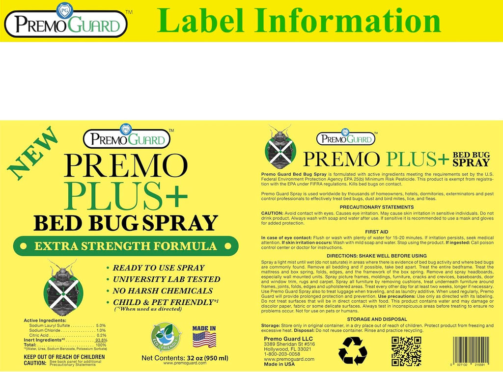 Bed Bug Plus  - All Natural Non-Toxic - By Premo Guard