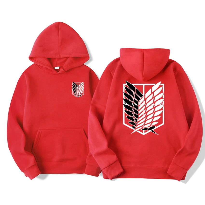 Attack on Titan Men's Hoodie, Anime Scout Regiment Military Division Hoodies Streetwear Pullover Hoodies Sweatshirt Clothes