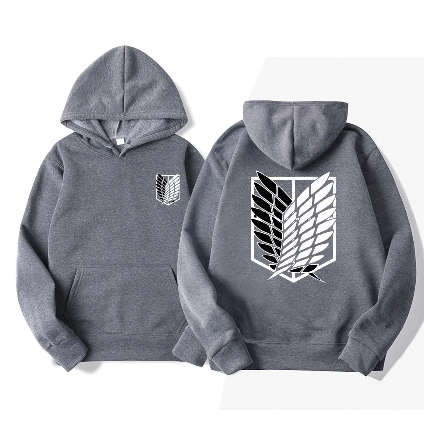 Attack on Titan Men's Hoodie, Anime Scout Regiment Military Division Hoodies Streetwear Pullover Hoodies Sweatshirt Clothes