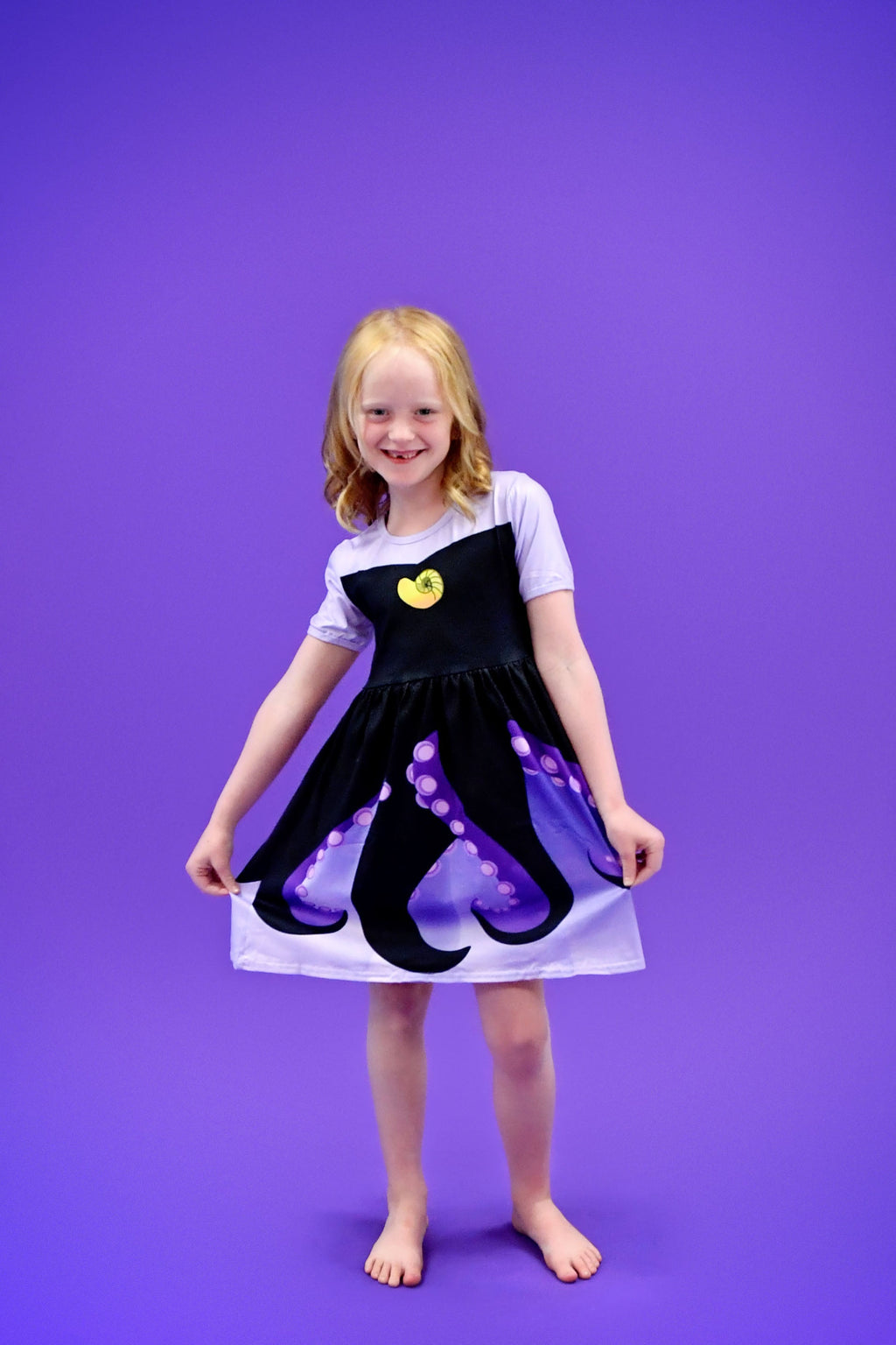Sea Witch Short Sleeve Milk Silk Dress