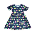 Love Hearts Short Sleeve Milk Silk Dress