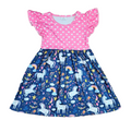 Unicorn Heart Top Long Flutter Milk Silk Dress