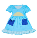 Blue Dog Milk Silk Ruffle Dress
