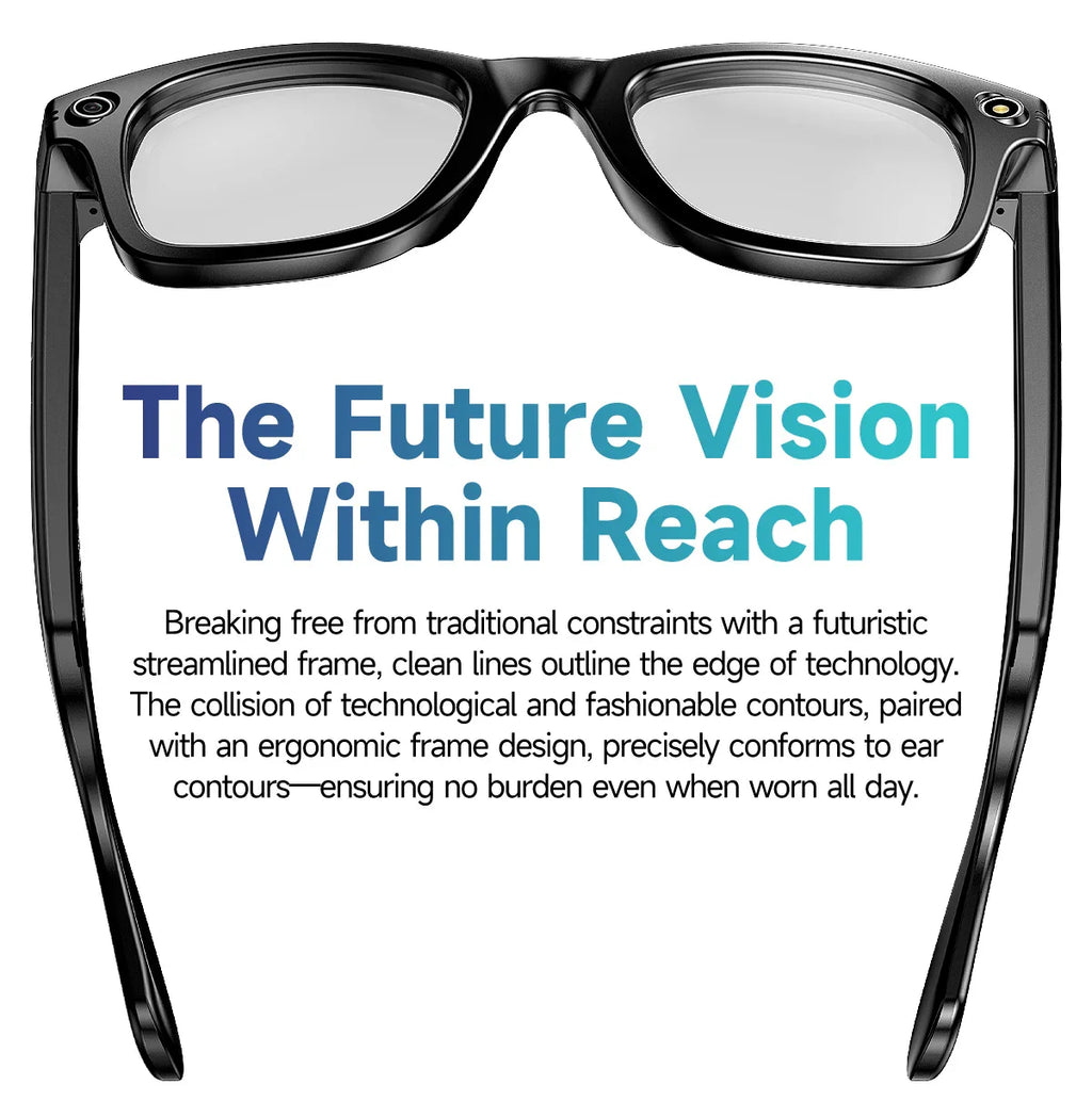 GUHUAVMI AI Smart Glasses 800W Anti Shake HD Camera Video Recording Languages Translation Sunglasses Bluetooth Call Music Play