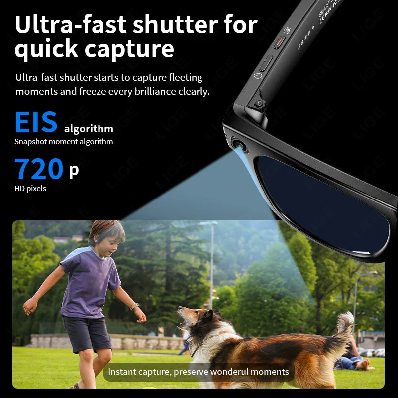 LIGE Smart Glasses Photography Video AI Intelligent Interactive Translation IOS Andirod Glasses
