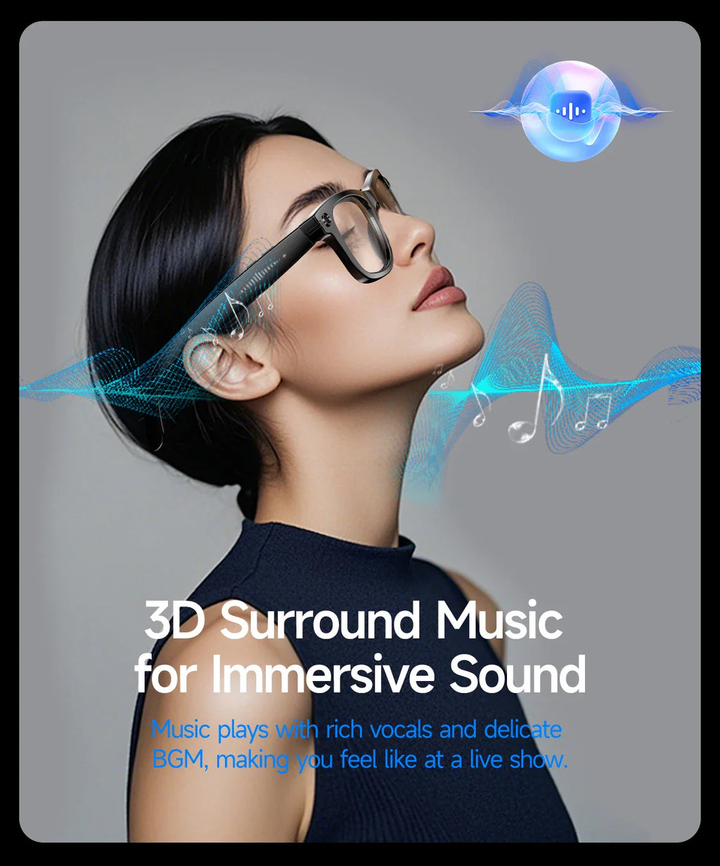 GUHUAVMI AI Smart Glasses 800W Anti Shake HD Camera Video Recording Languages Translation Sunglasses Bluetooth Call Music Play