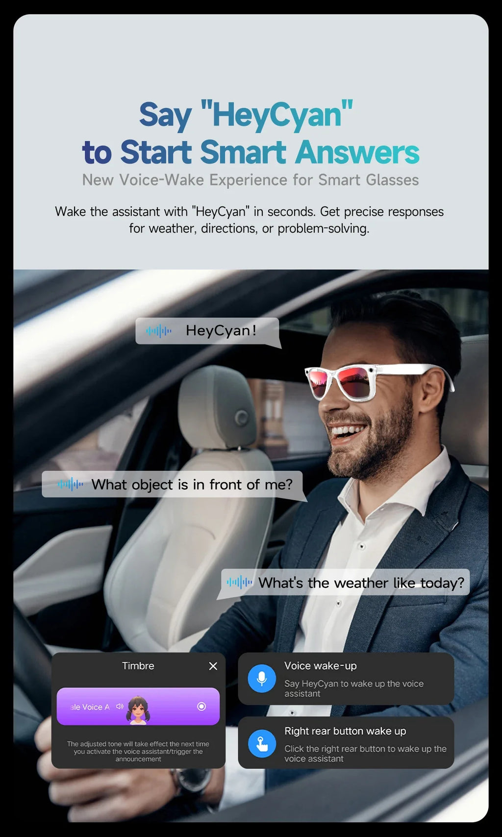 GUHUAVMI AI Smart Glasses 800W Anti Shake HD Camera Video Recording Languages Translation Sunglasses Bluetooth Call Music Play