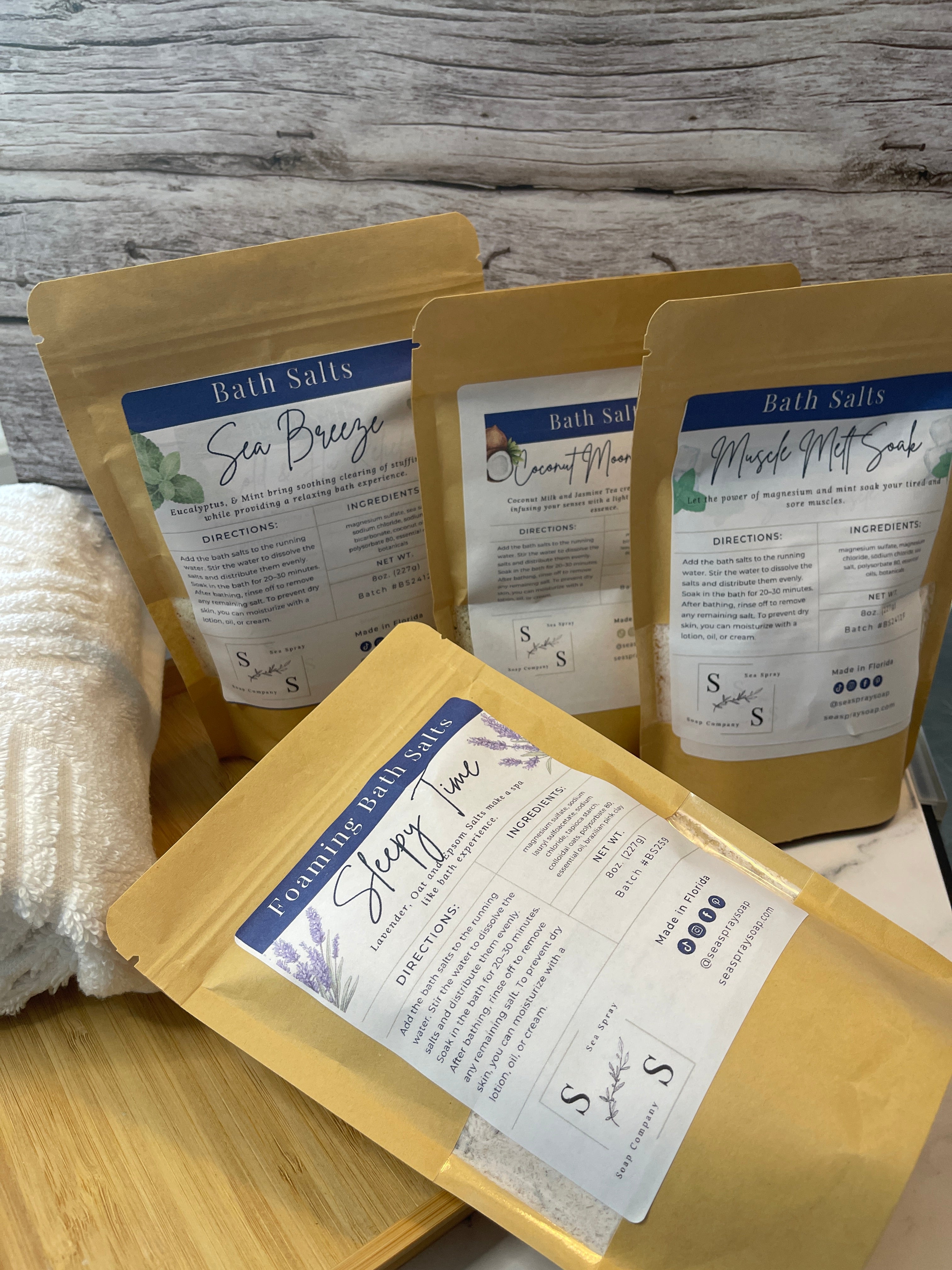 Premium Bath Salts - 8oz Bags